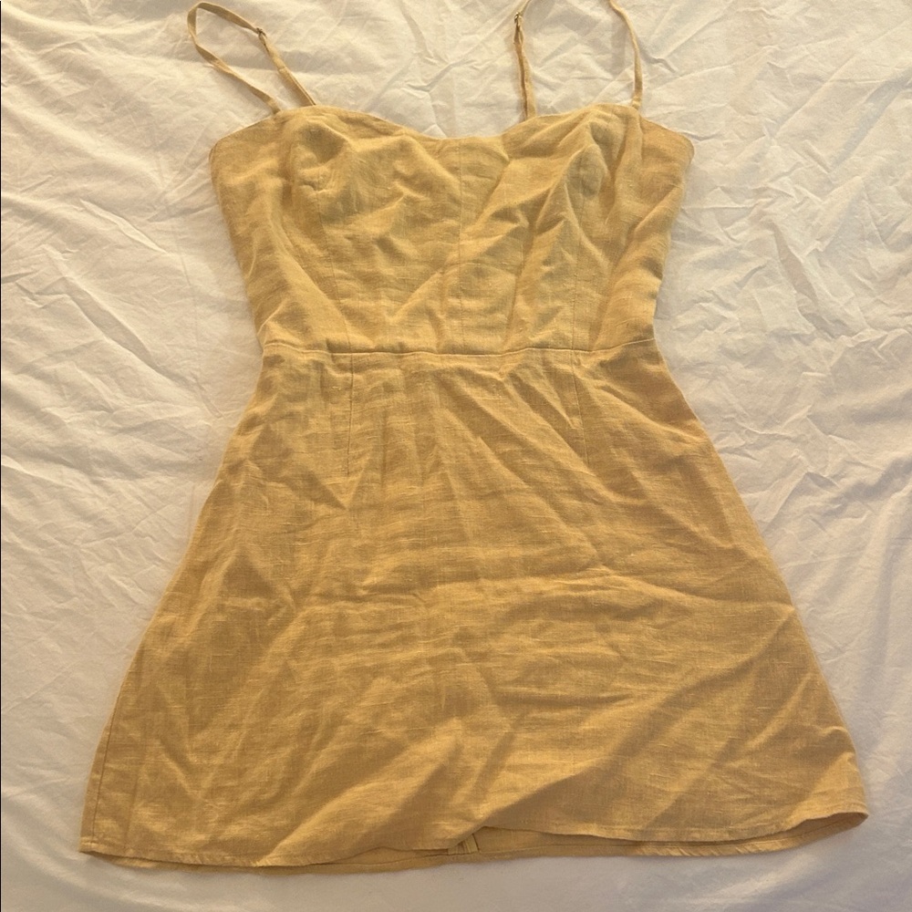 Reformation Yellow Mini Dress with Spaghetti Straps